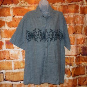 No Fear 100% Cotton Short Sleeve Button-Up L Shirt